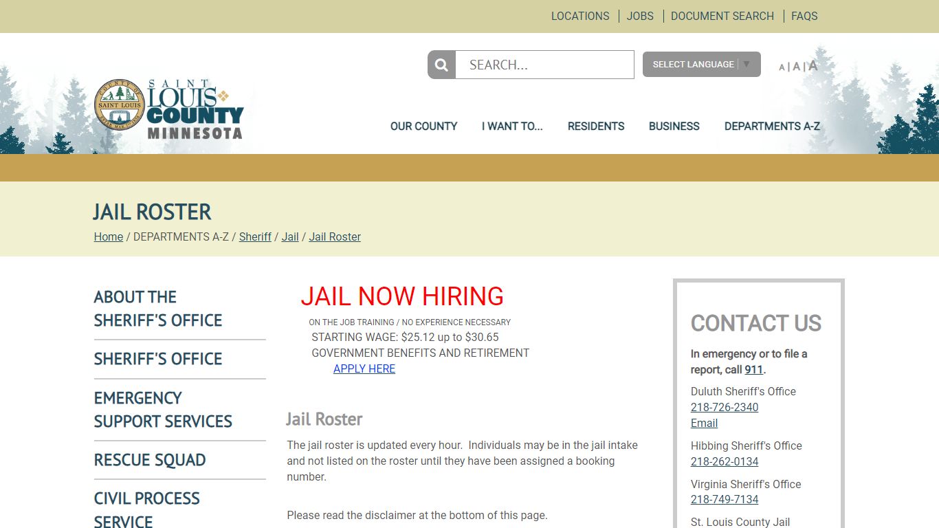 Jail Roster - St. Louis County, Minnesota